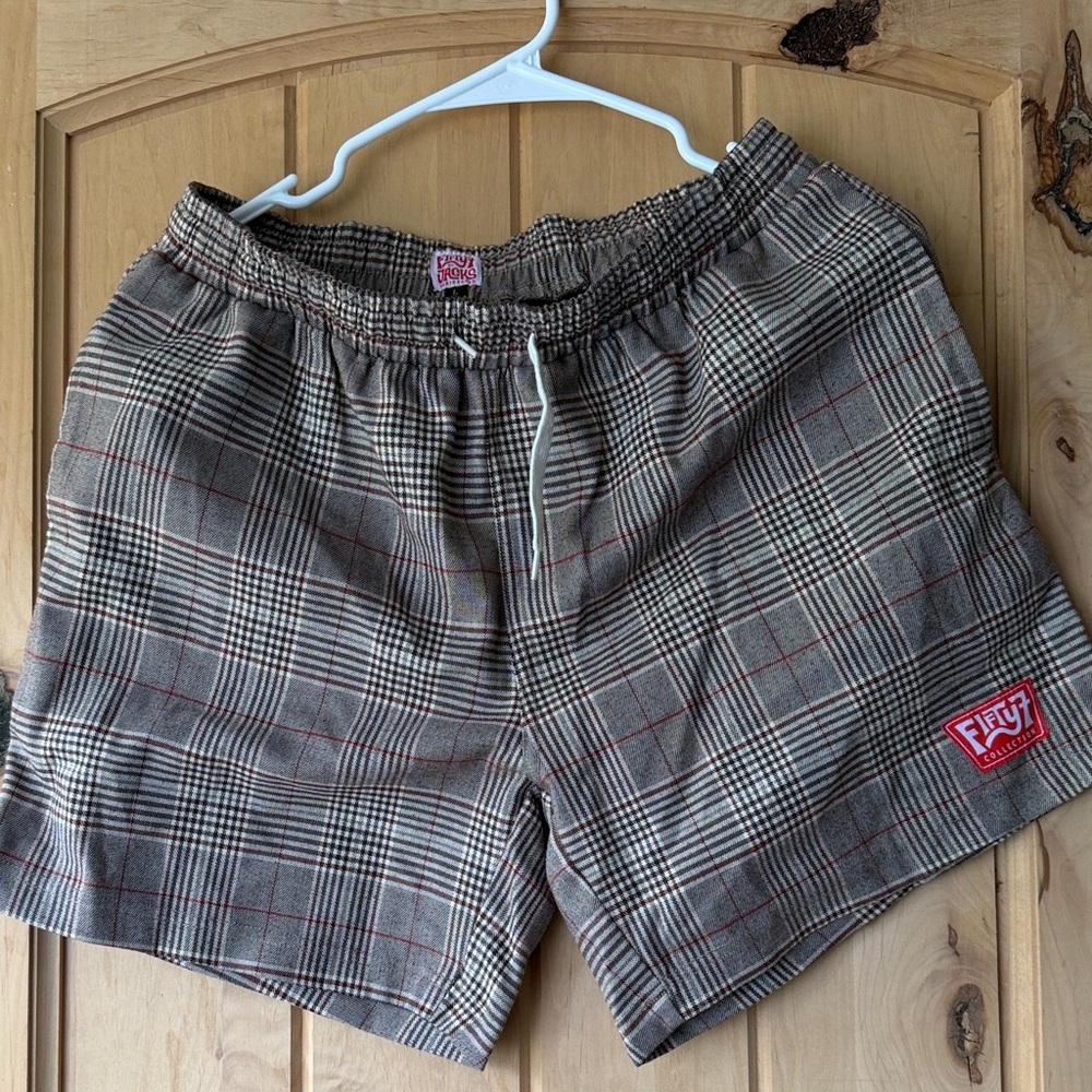 Men's Brown Plaid Shorts
